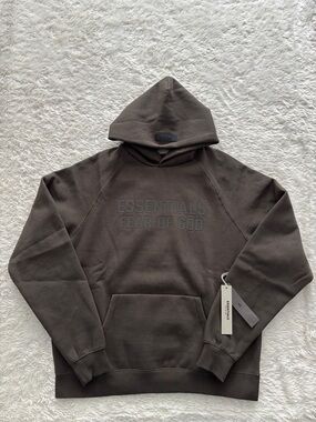 Fear of God Essentials Off Black Pullover Hoodie